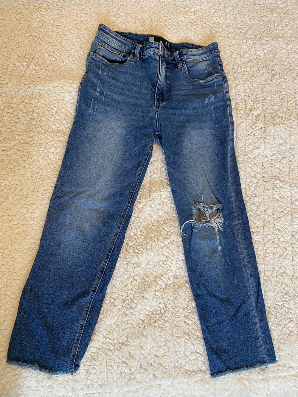 Kut from the Kloth Medium Blue Distressed Skinny Jeans